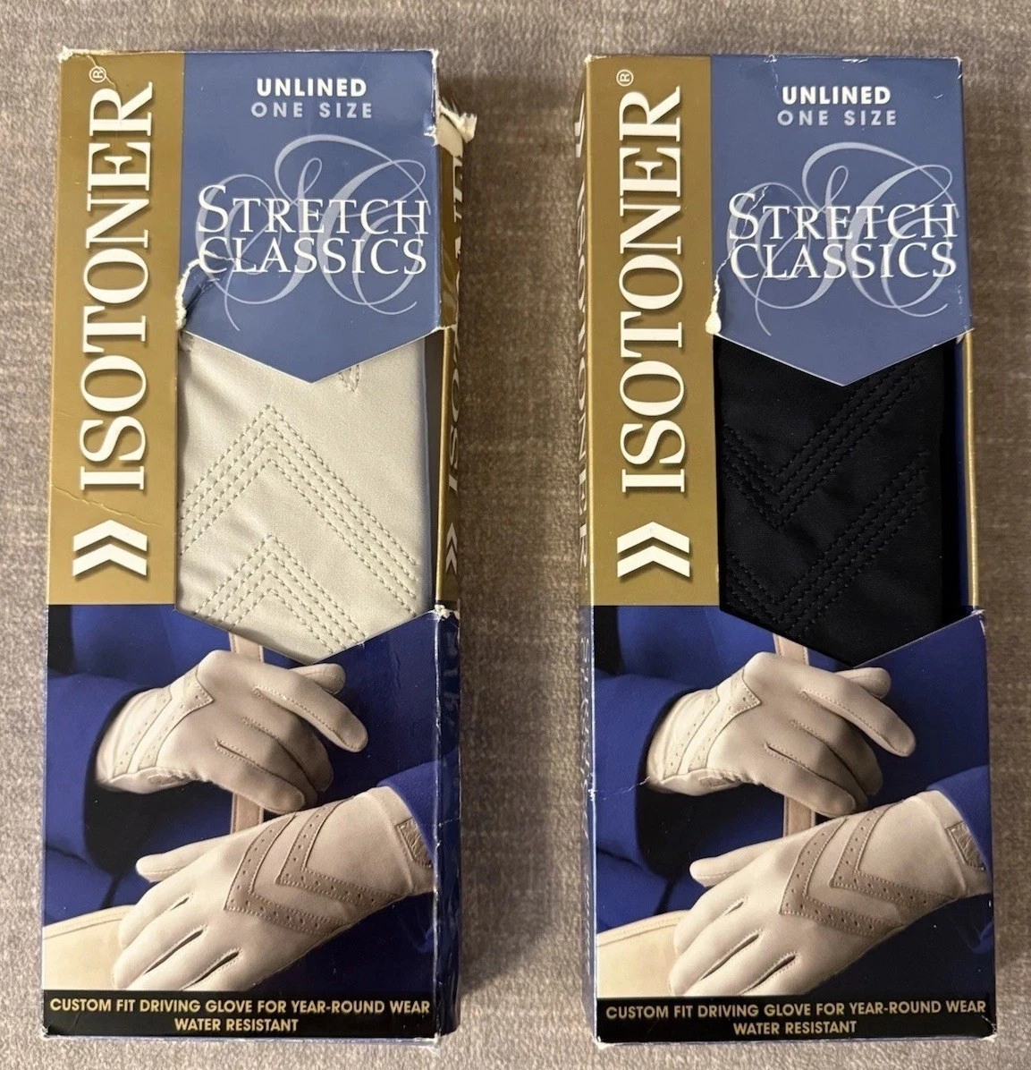 Isotoner Stretch Classics Women’s Driving Gloves Unlined One Size Black & Ivory