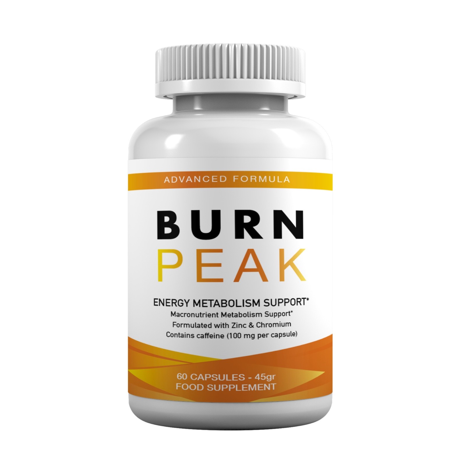 Burn Peak  Food Supplement – Zinc & Chromium Capsules – 60 Capsules