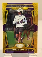  2025 Panini Certified Malaki Starks 4/10 FOTL Gold Mirror Rookie Ravens