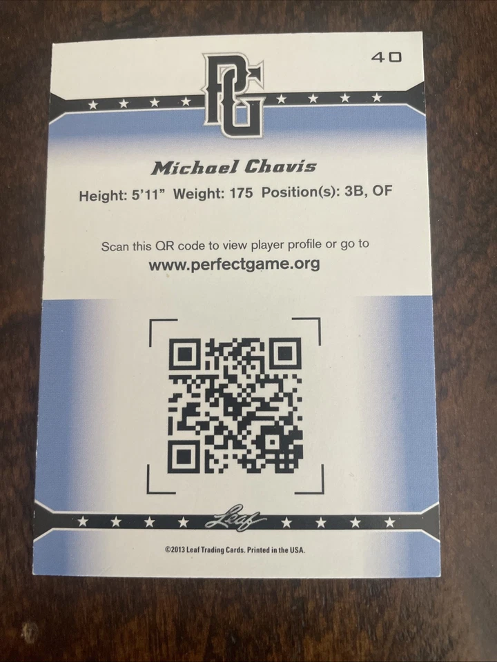 2013 Leaf Perfect Game #40 Michael Chavis Perfect Game Showcase - Image 2 of 2