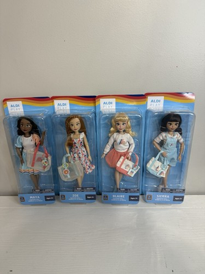 #ad Jakks Pacific ALDI Store Exclusive ALDI Play Dolls Zoe Sierra Blaire Maya 4pk $108.95