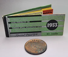 1933-34 Chicago World’s Fair Century of Progress Full Ticket/Stub Book + Coin