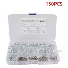 Motorcycle Double Wire Spring Clamp Fuel Line Hose Vacuum Tube Clips Assortment