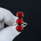 Red Coral Gemstone Handmade 925 Sterling Silver Adjustable Ring Wedding Gift