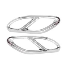 Silver Exhaust Pipe Tip Cover For Mercedes Benz A B C E Class GLE GLC W246 W213