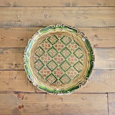 Vintage Italian Florentine Tray, Green, 11