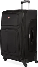 SwissGear Sion Softside Expandable Luggage, Checked-Large 29-Inch, Black