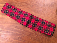 MULBERRY ENGLAND PLEATED RED BLACK CHECK TARTAN CUMMERBUND BNWOT