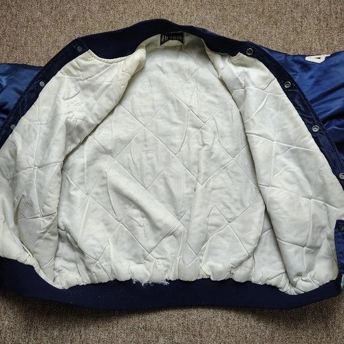 Vintage BUTWIN Jacket Men XL Blue 1987 Softball League Satin Button Up 80s image 6