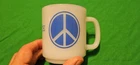 Vintage Great Looking Peace✌️Dove 🕊 1970's Hippie Milk Glass Collectible Mug