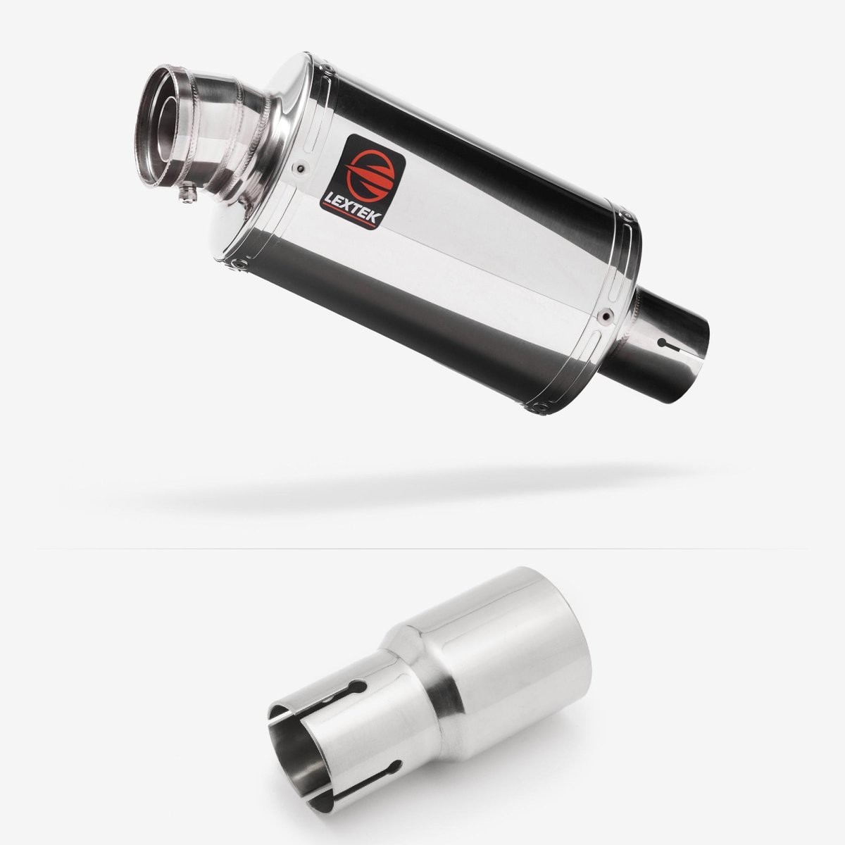 Lextek Stainless Steel OP4 Polished 200mm Exhaust with Link Pipe Silencer Rear
