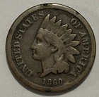 1860 Rounded Bust Indian Head Cent Exact Coin Imaged #IND87