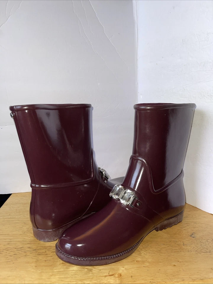 Женские дождевики Michael Kors Leslie резиновые с закрытым носком до середины икры сливы размер 10 - Изображение 3 из 4