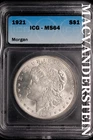 1921 Morgan Dollar- ICG MS-64- Luster #SLM460