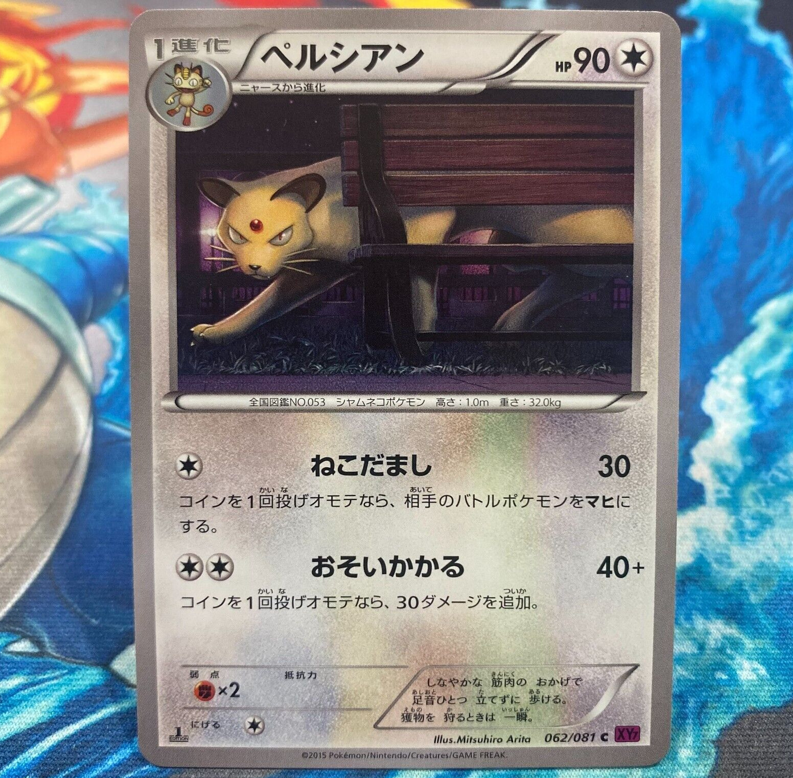 Persian Common Japanese Pokemon Card 1st Edition XY7 Bandit Ring 062/081 NM