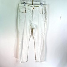 Anthropology Pilcro  The Letterpress Script Jeans Women's 32 Ankle White 34X28