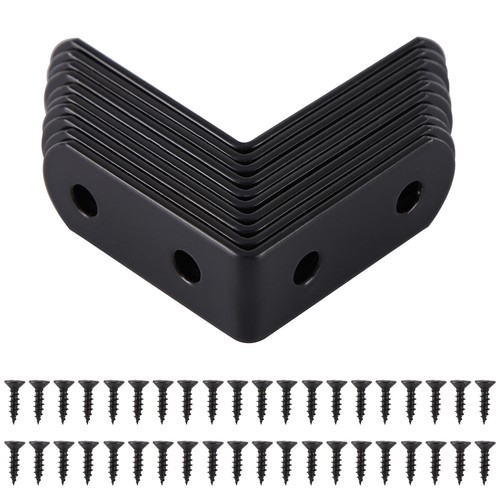 10er Pack L Winkel Eckstreben Sets Schwarz Edelstahl 90 Grad Rechtwinklig - Bild 12 von 14