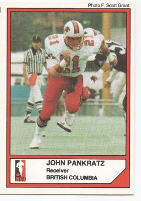 1984 JOGO CFL JOHN PANKRATZ B.C. LIONS #74 (SIMON FRASER)