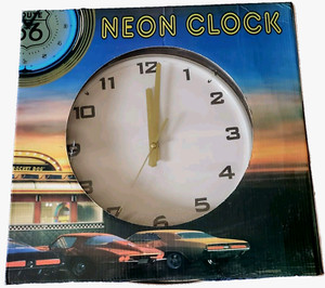 Neon Clock-Unique Neon Color-Includes AC Adapter-Quartz Movement-Battery Clock.