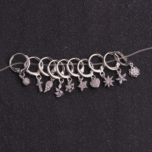 Ear Stud Earring Drop Dangle Fashion Jewelry Ear Hook Charms Earrings Zircon - Picture 3 of 7