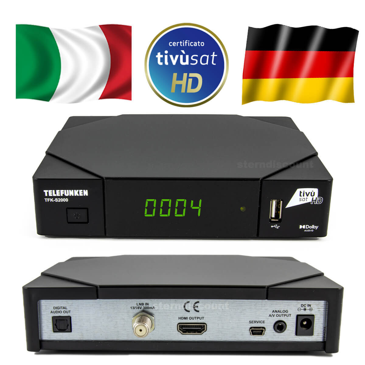 Tivusat Receiver HD Mit Karte Aktiviert Decoder Tivu SAT TV Italy DigiQuest Q30