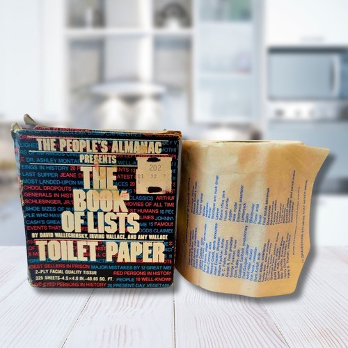Vintage The People's Almanac Presents The Book of Lists Toilet Paper - 第 1/1 張圖片