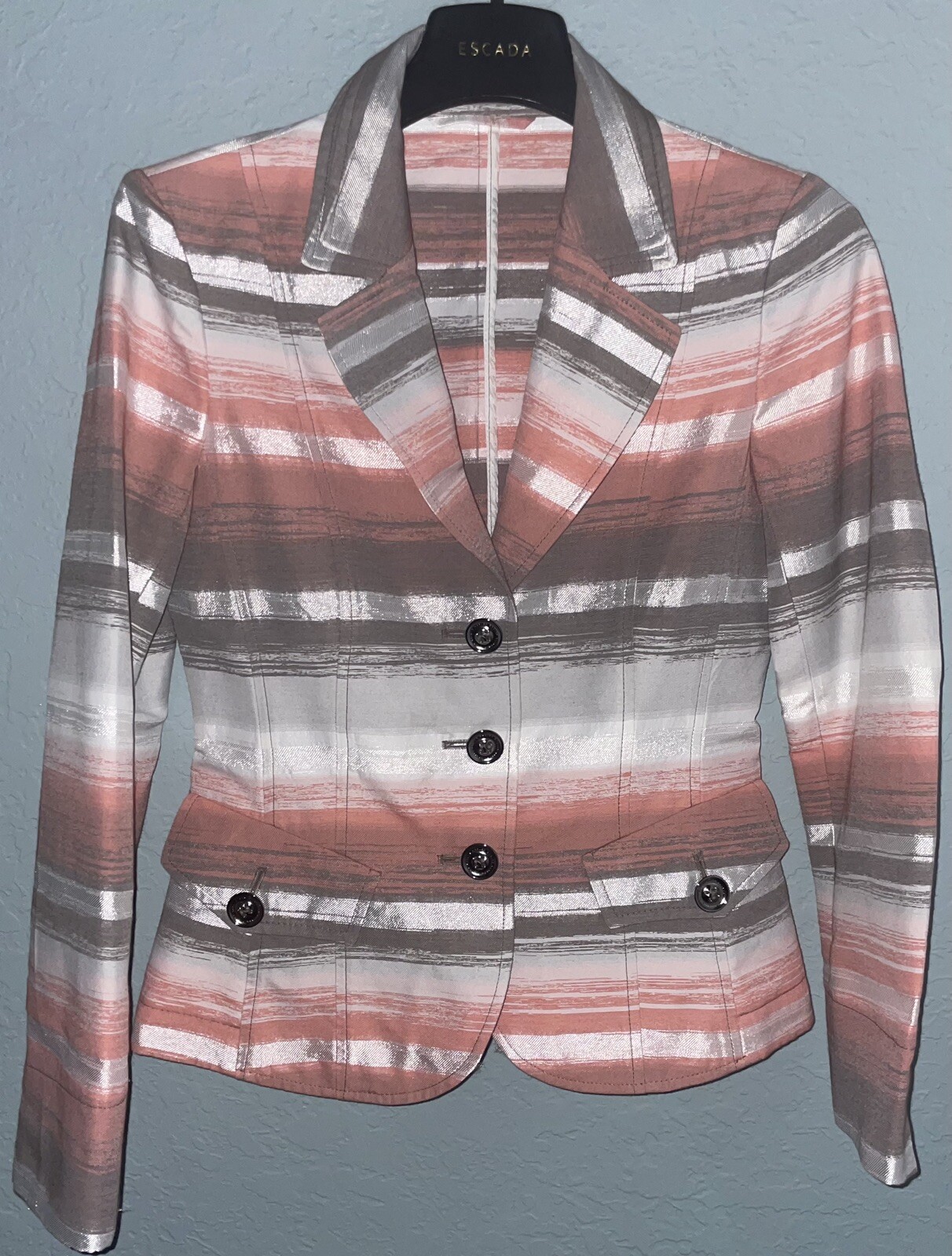 BASLER-Light Weight Button Front Jacket/Blazer-Si… - image 1