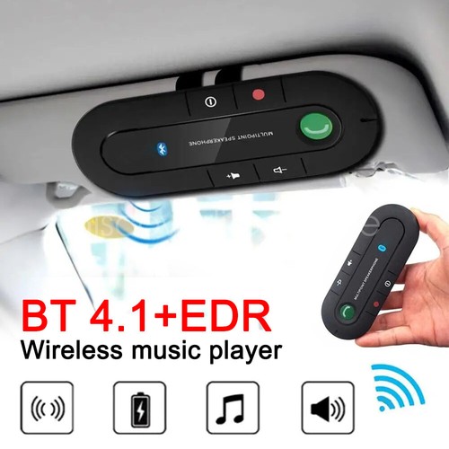 Kit mains libres téléphone haut-parleur de voiture sans fil Bluetooth pare-soleil clip lecteur Misic A - Photo 2/23