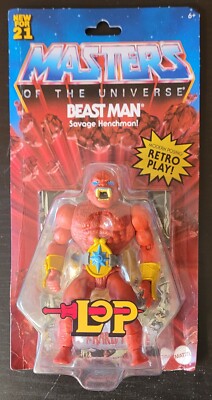 MATTEL MASTERS OF THE UNIVERSE ORIGINS BEAST MAN ACTION FIGURE - NEW ON CARD