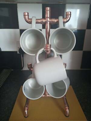 Handgefertigter Kupferrohr Industrial Look Küche 6 Ebenen Becher/Tasse Baum Ständer Halter