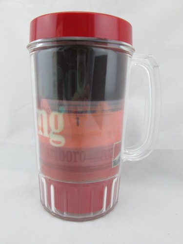 VINTAGE 1991 MARLBORO RACING MUG Tumbler Isolato in Plastica PROMO Olografico Nuovo con scatola - Foto 9 di 10