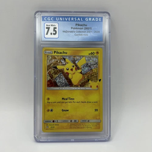 CGC 7.5 Pikachu Confetti Holo McDonald's Collection 25/25 Pokemon Card