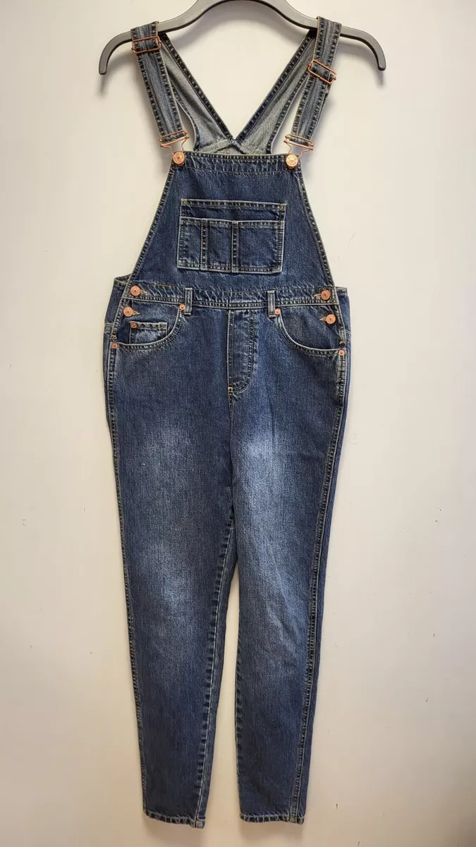 Skinny leg denim dungarees cheap