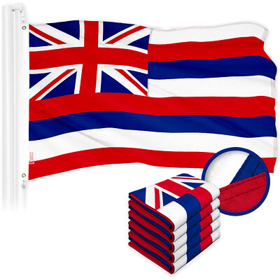 G128 5 Pack: Hawaii Hawaiian Flag 3x5 Ft Embroidered 300D Polyester