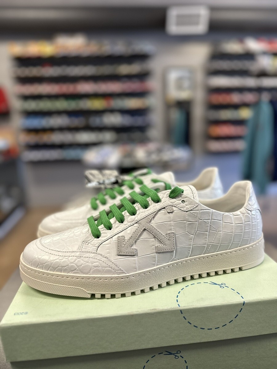Size 12US/45EU OFF-WHITE C/O VIRGIL ABLOH White Croco Leather Low