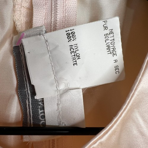 Jessica McClintock Vintage Peach Satin Lace Dress Bib Victorian Girls Size 10 - Picture 9 of 14