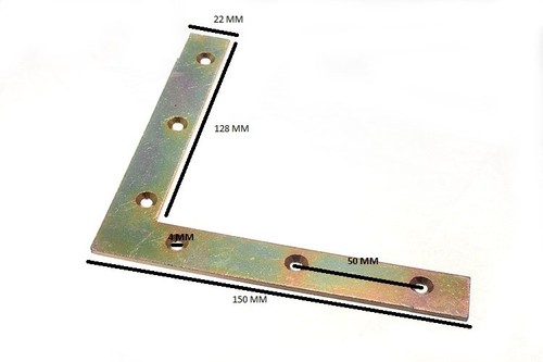 Équerre Plate De Coin One Stop DIY – 150x22x2,7 Mm, Trou 5 Mm, Lot De 8