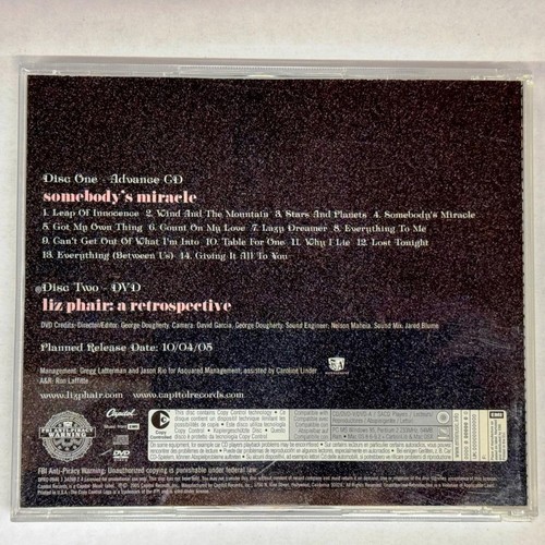 Liz Phair – Somebody's Miracle Advance Promo CD & Retrospective DVD Unplayed NM - Picture 2 of 3