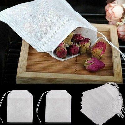 100pcs Tea Filter Herb Loose Seal Paper Empty Teabags Heat Bag Disposable C4H6