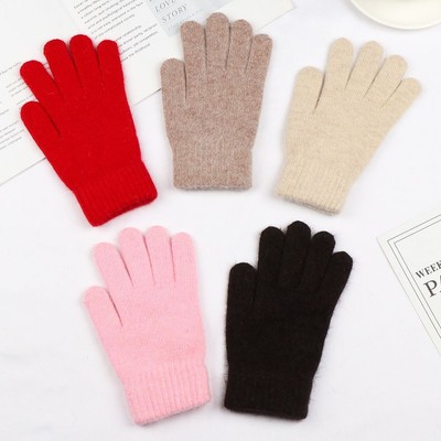 Women Men Cashmere Outdoor Warm Thick Full Finger Gloves Mittens Winter Gloves