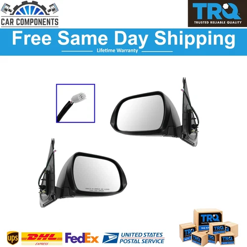 TRQ New Mirror Power Turn Signal w/ Cap Set For 2012-2015 Toyota Tacoma