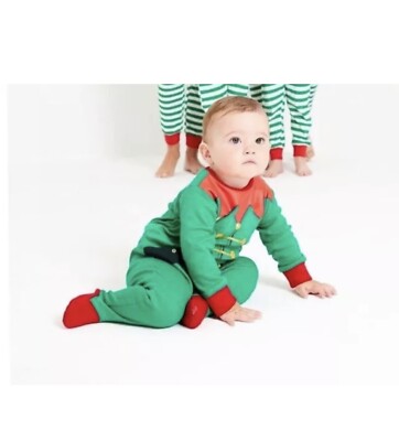 NEW Baby Kids Unisex Christmas Elf Green Dress Up Sleepsuit Babygrow 12-18  Month UK