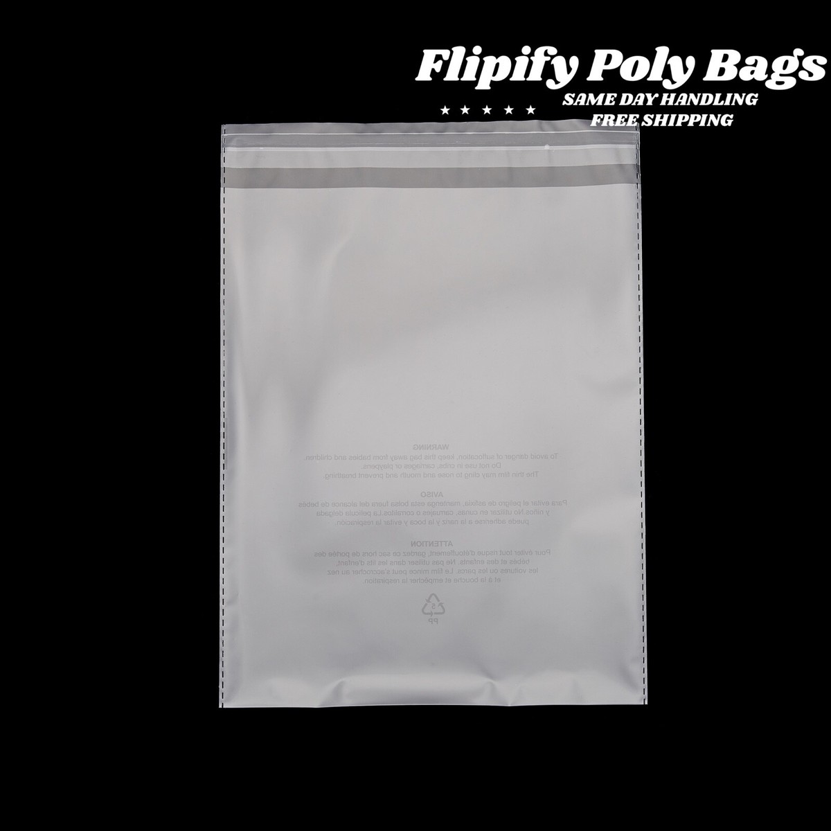 400 Industrial Strong Clear Poly Bag Combo Set - 100 Bags Per Size