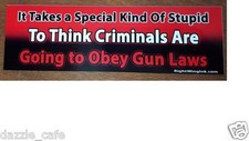 Gun Rights Bumper Stickers 2 Pack Criminals Gun Laws 08