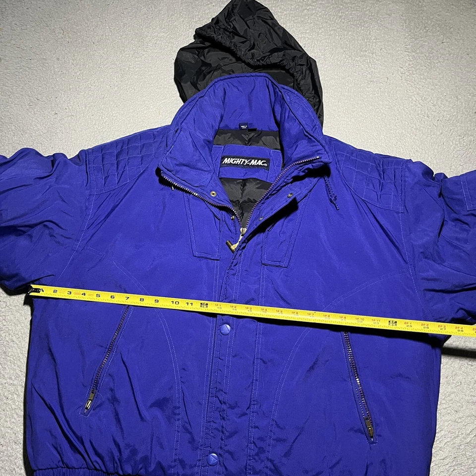 Mighty-Mac Jacket Mens XL Norsac Duck Down Blue Long Sleeve Full Zip Snap Heavy - Image 4 of 4