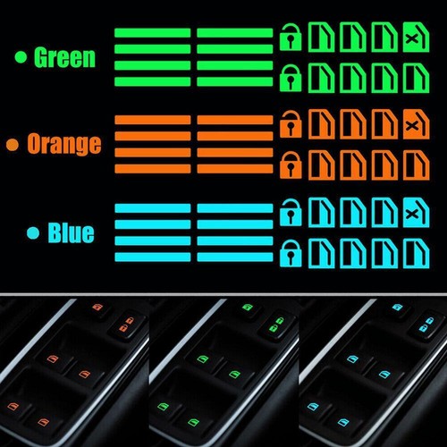 Car Window Button Luminous Sticker Lifter Switch Night Decals SSV1 S1N9 L1Y X9H4 - Picture 6 of 13