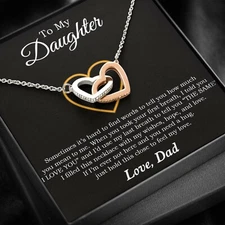 To My Daughter Necklace, Gift For Daughter From Dad, Daughter Father Necklace