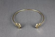 Gold Anchor cuff bracelet thin skinny bangle Boating nautical coastal preppy