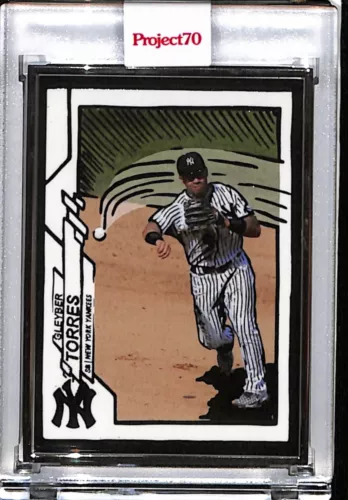2021 TOPPS PROJECT 70 #482 GLEYBER TORRES BY JOSHUA VIDES AP SILVER FRAME 02/51