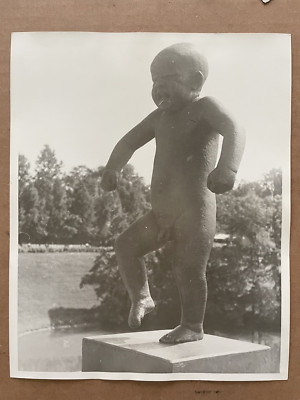 Vintage PHOTO 1956 Angry Boy Monument Vigeland Sculpture Park Oslo Norway